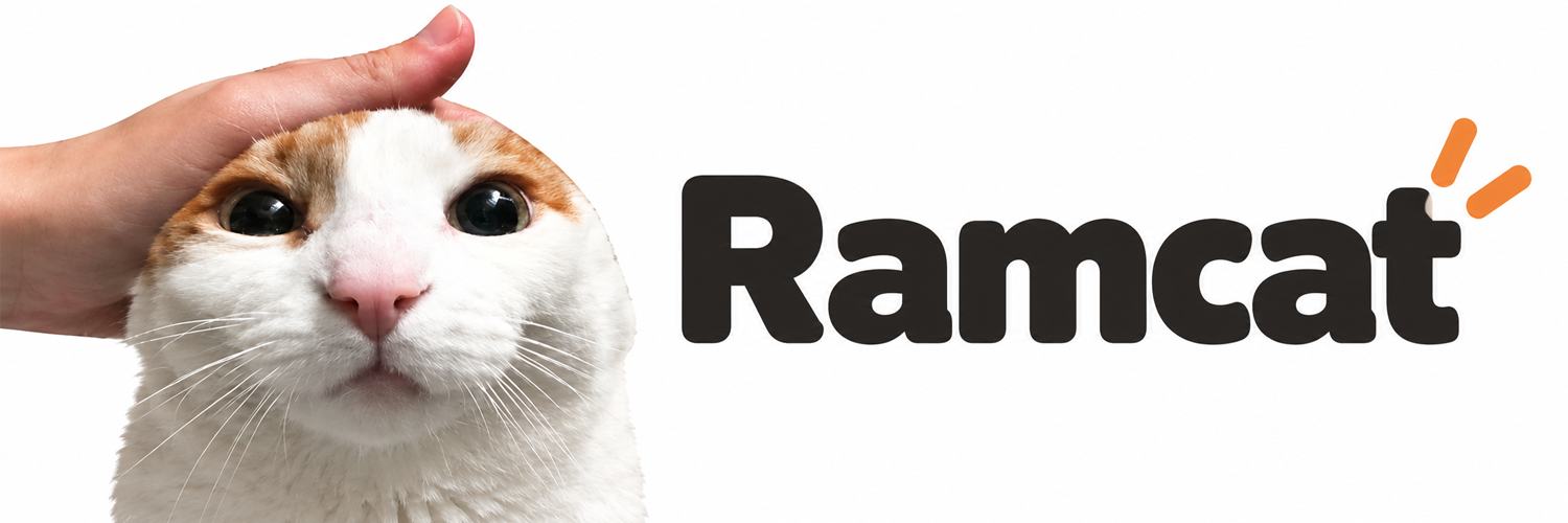 Ramcat wordmark beside the cat